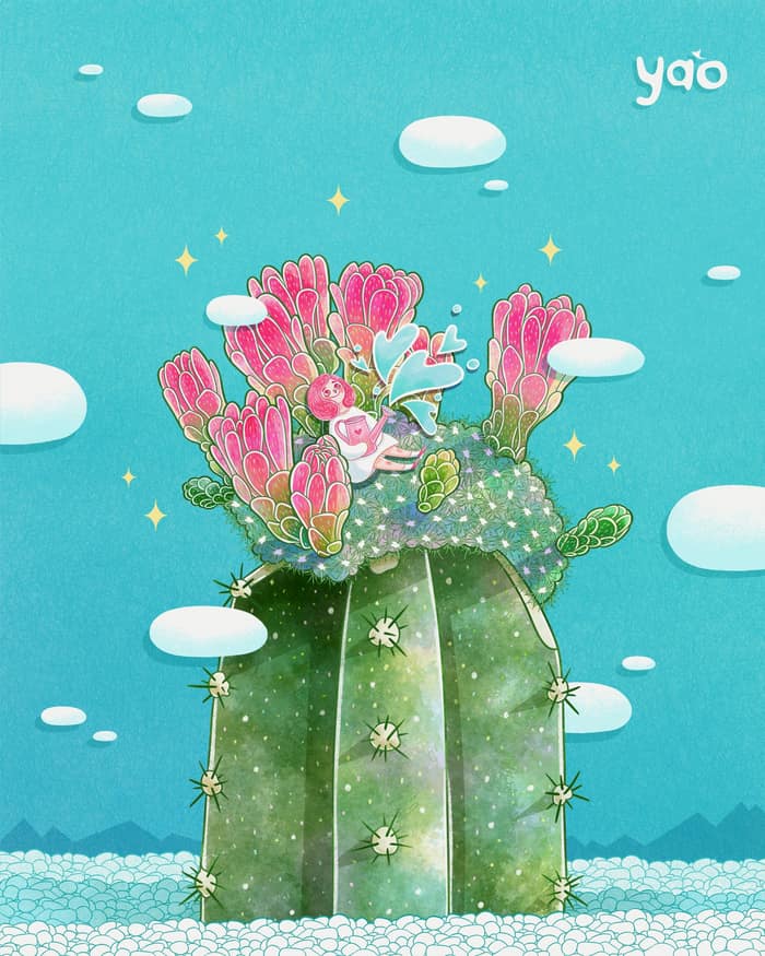致生命中最閃耀的仙人掌花